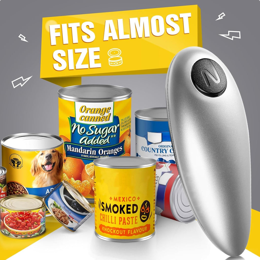 Kitassure Handsfree One Touch Electric Can Opener Easy and Fast Flex Side Cut All Can Sizes, Automatic Handheld Battery Operated Kitchen Gadget Gift with Smooth Edge Safety for Seniors &amp; Arthritis 