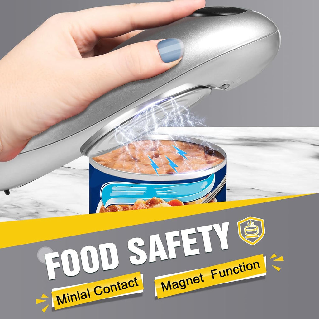 Kitassure Handsfree One Touch Electric Can Opener Easy and Fast Flex Side Cut All Can Sizes, Automatic Handheld Battery Operated Kitchen Gadget Gift with Smooth Edge Safety for Seniors &amp; Arthritis 